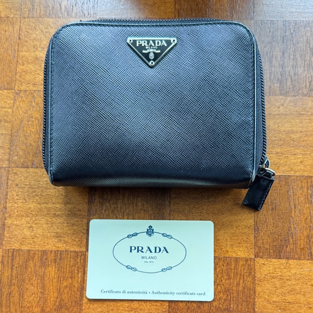 Prada Black Zippered Wallet
